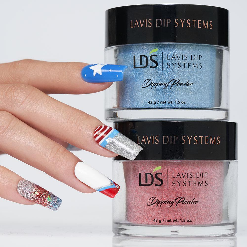 LDS Blue, Glitter Dipping Powder Nail Colors - 161 Life Is Lit