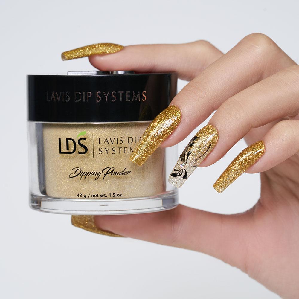 LDS Glitter, Gold Dipping Powder Nail Colors - 162 Champagne