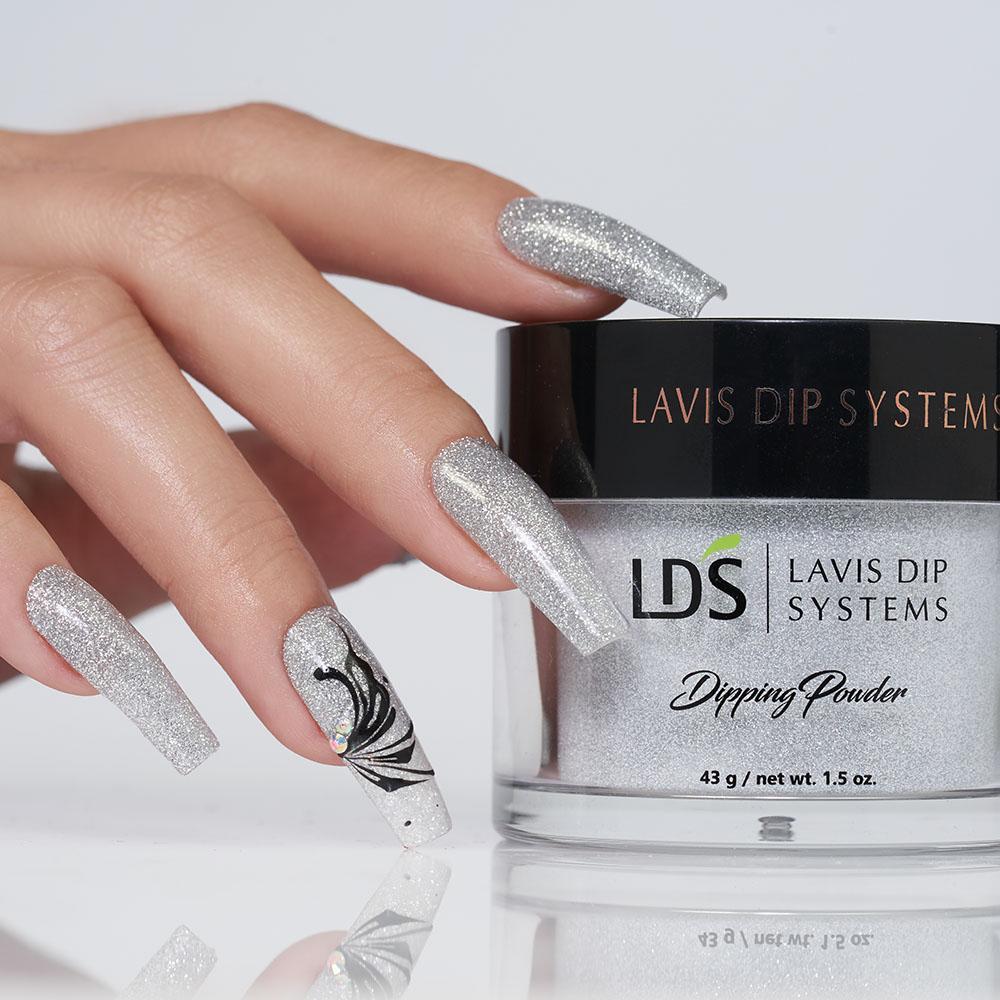 LDS Glitter, Silver Dipping Powder Nail Colors - 165 Silver Fog