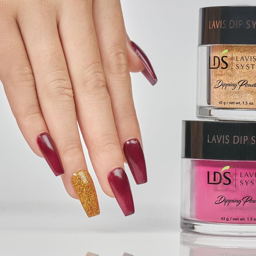 LDS Glitter, Gold Dipping Powder Nail Colors - 171 Love Note
