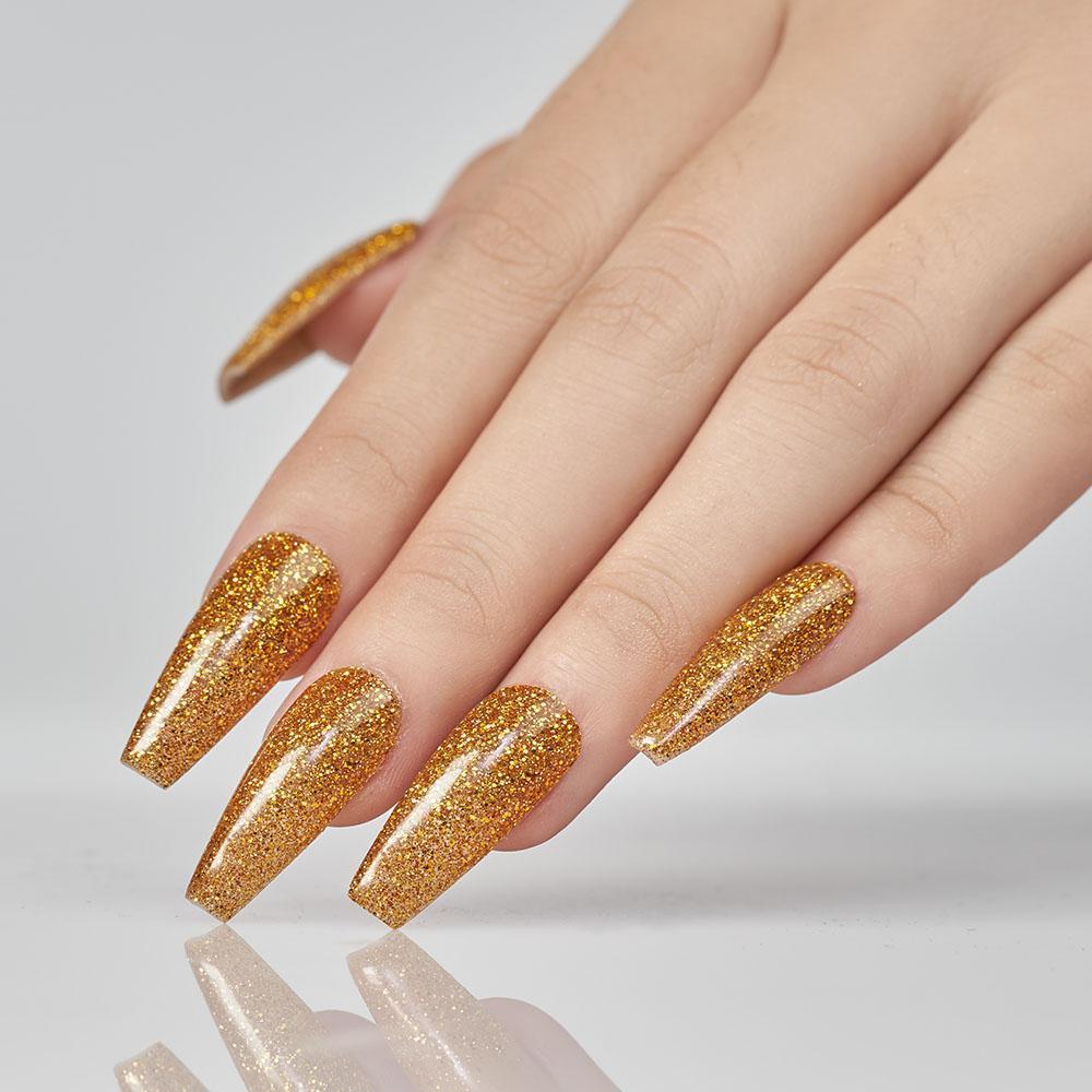 LDS Glitter, Gold Dipping Powder Nail Colors - 171 Love Note