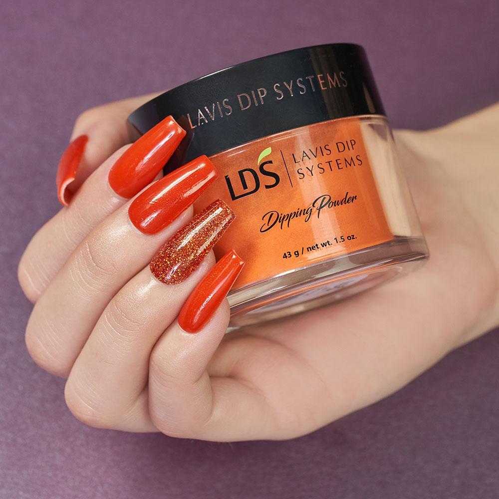 LDS Glitter, Orange Dipping Powder Nail Colors - 177 Enlighten