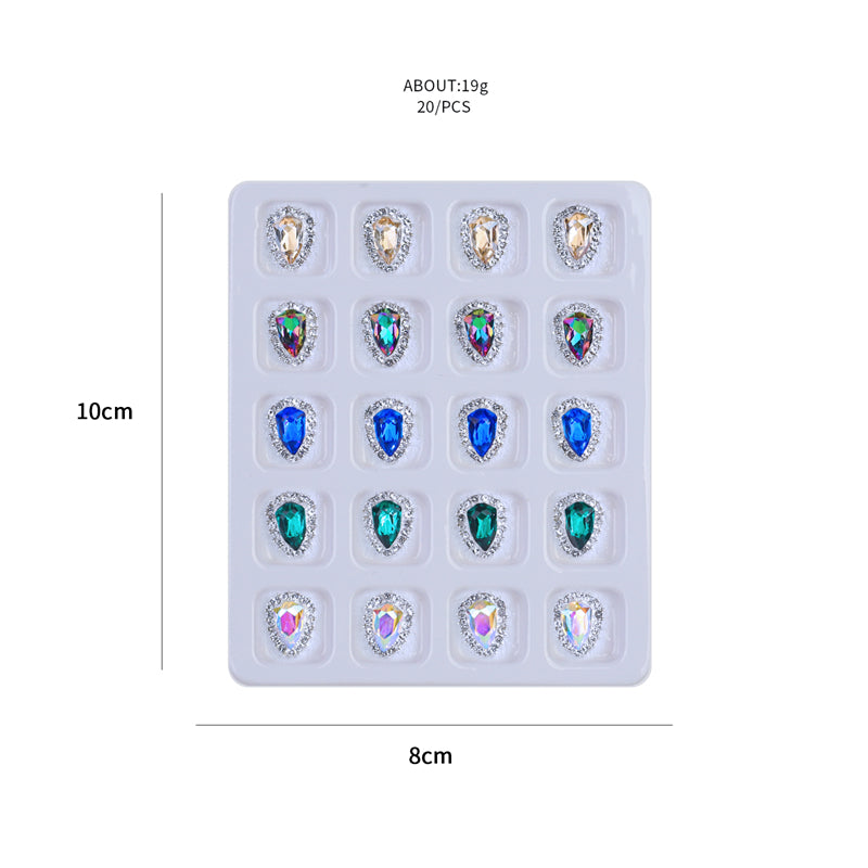 3D Shiny Crystal Zircon Rhinestones for Nails Design Mix 20 Heart Shapes Crystal Diamonds Stone Bling Nail Charm for Nail Art DIY Craft #12