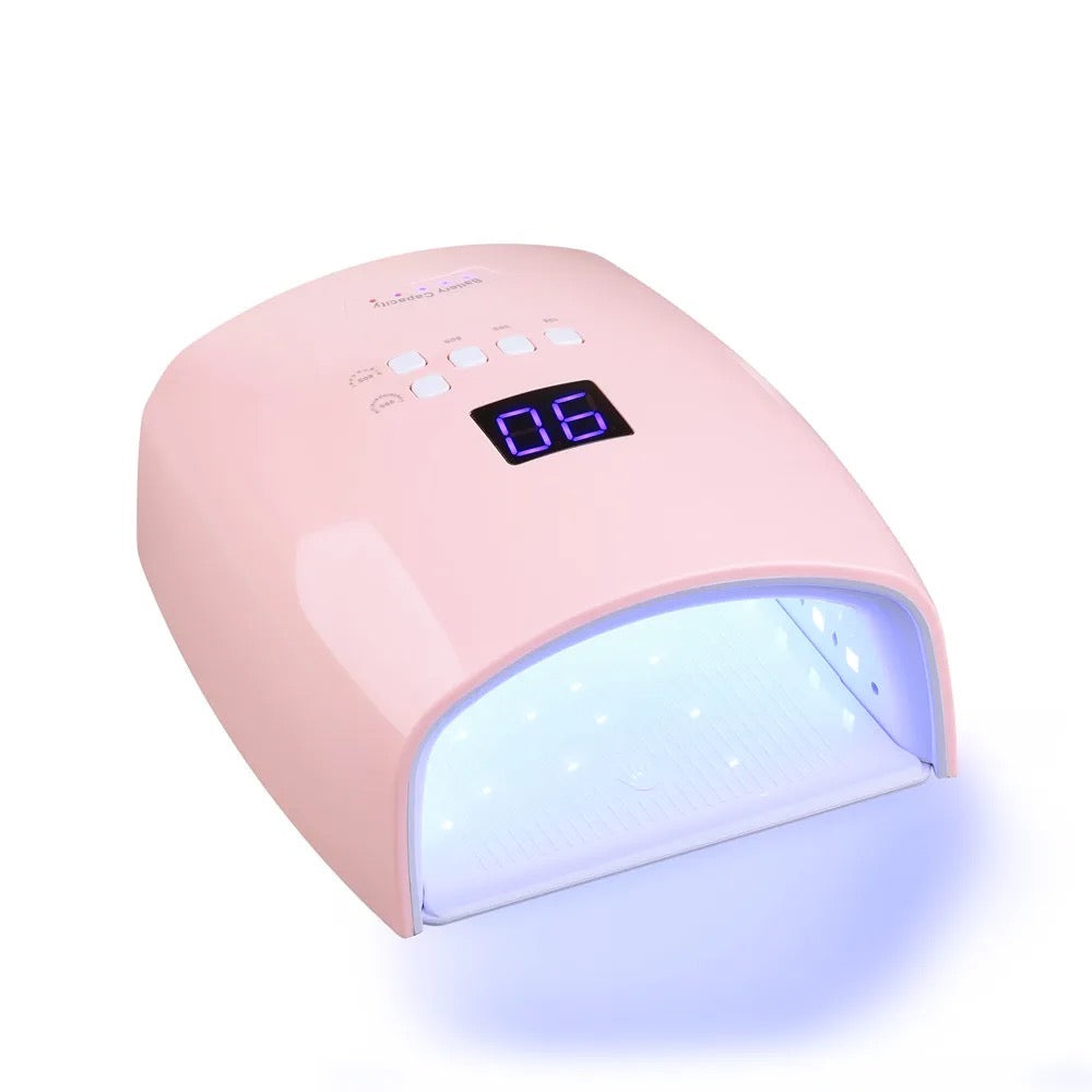 66W LED Nail Lamp With Handle Pink