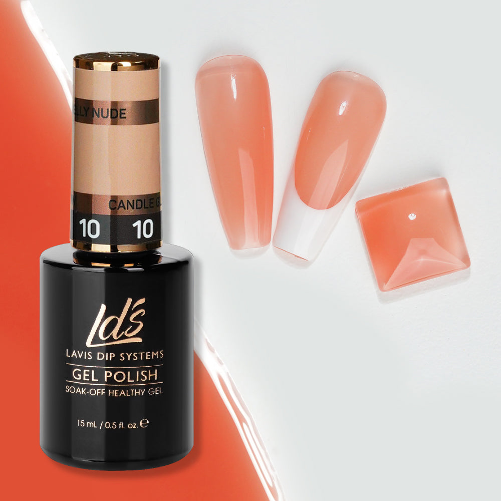 Jelly Gel Polish Colors - LDS 10 Candle Glow - Nude Collection