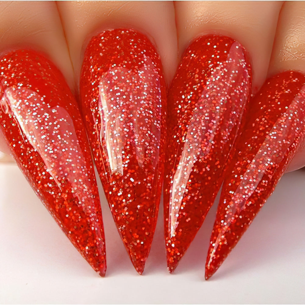 Kiara Sky Gel Nail Polish Duo - 551 Red, Glitter Colors - Passion Position