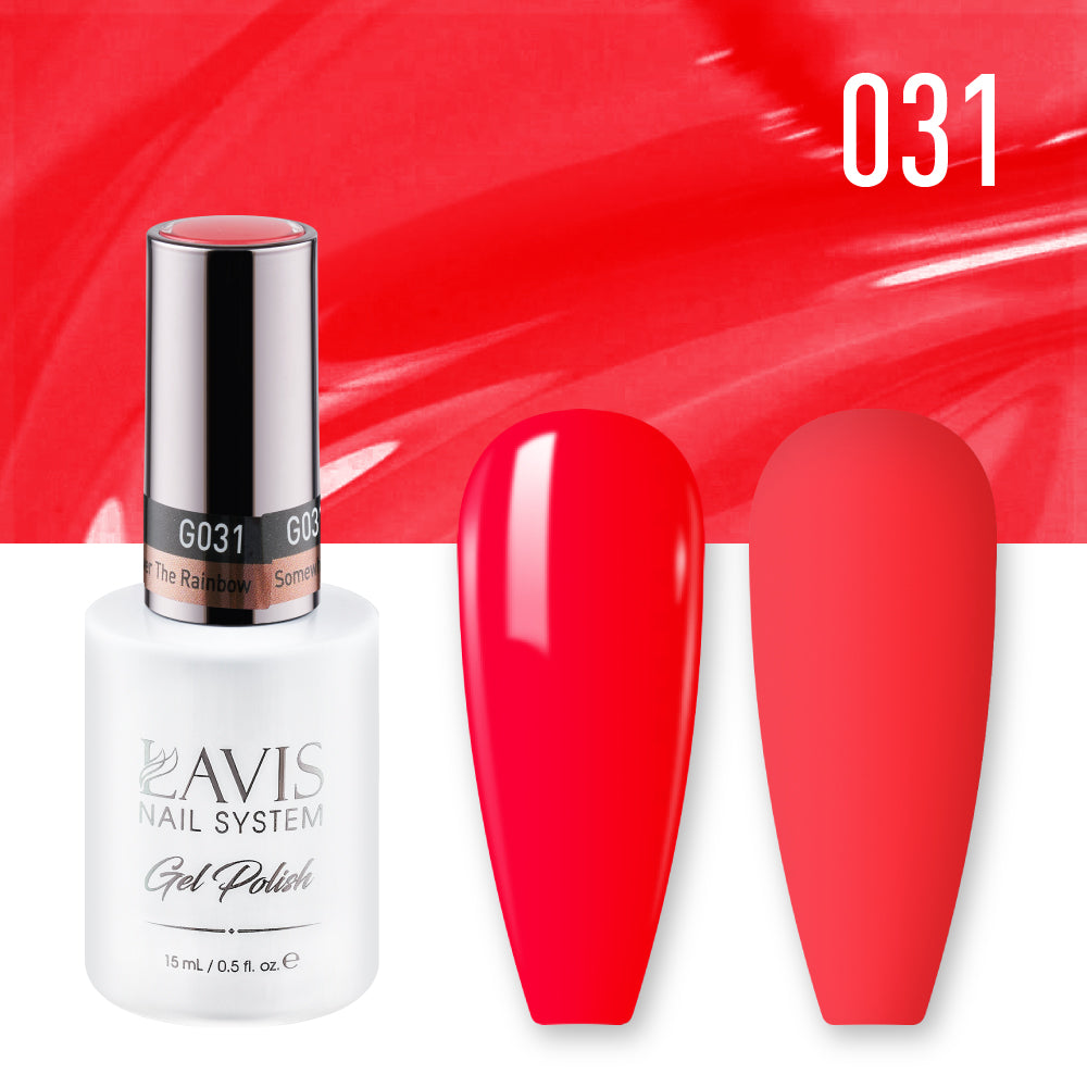 Lavis Gel Nail Polish Duo - 031 Red Neon Colors - Somewhere Over The Rainbow