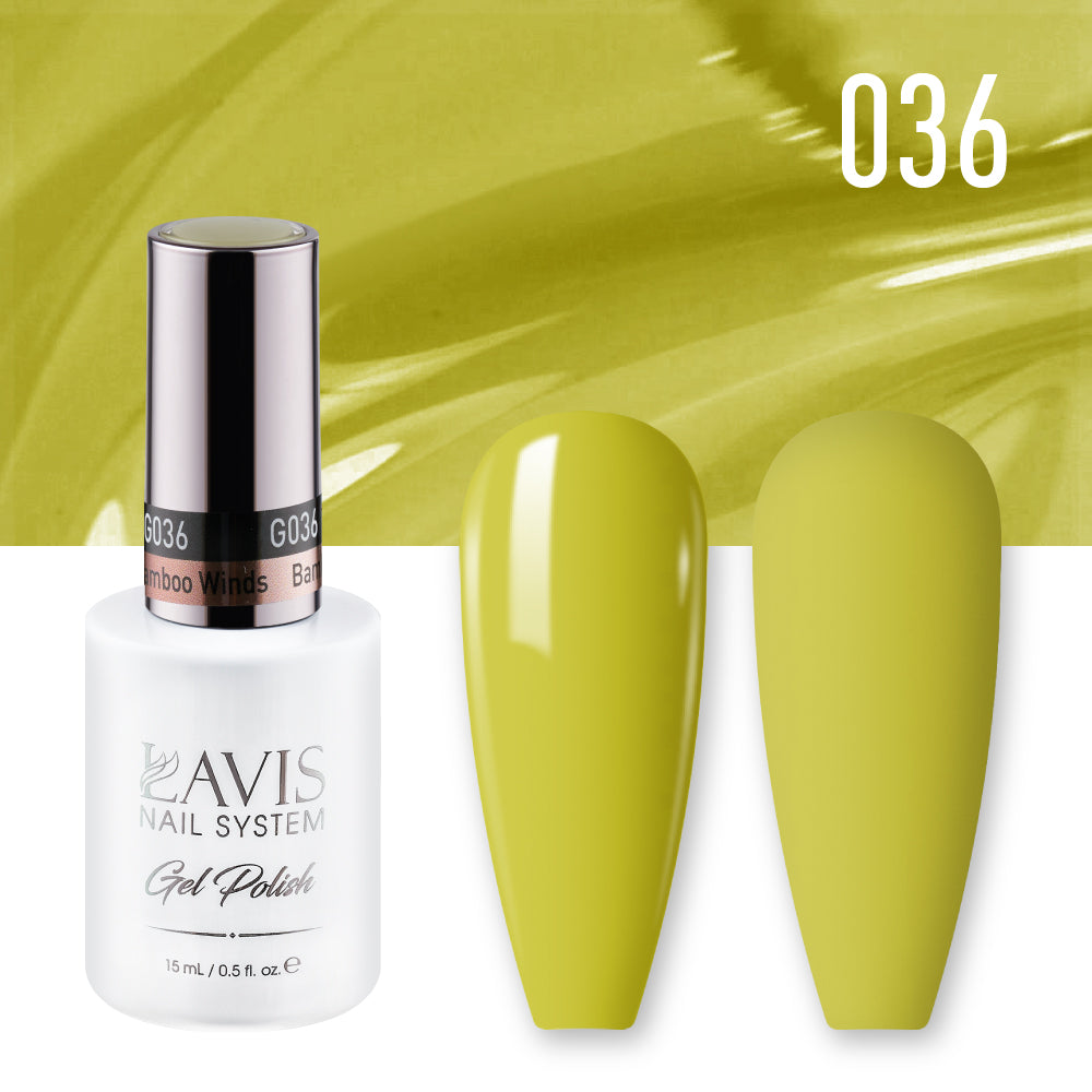 Lavis Gel Nail Polish Duo - 036 Green Colors - Bamboo Winds