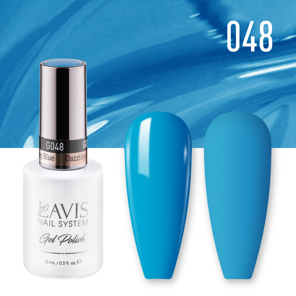 Lavis Gel Nail Polish Duo - 048 Blue Colors - Dazzling Blue