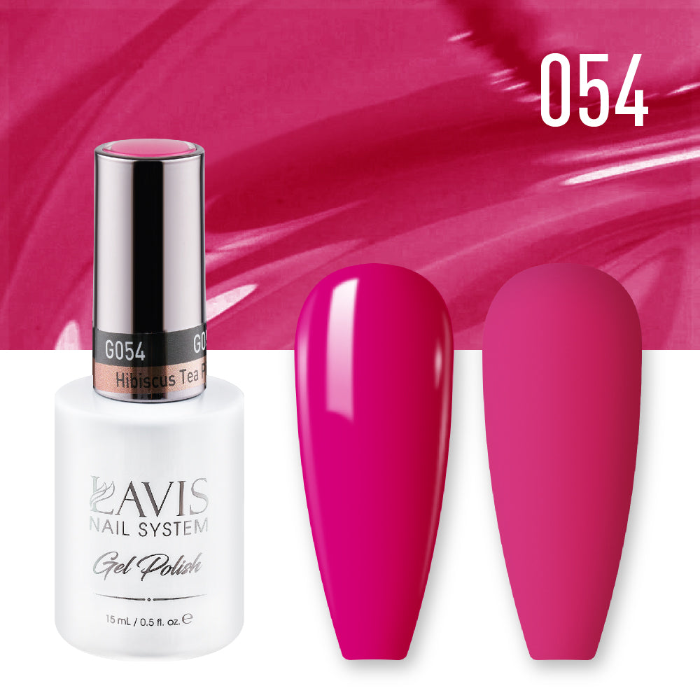 Lavis Gel Nail Polish Duo - 054 Pink Colors - Hibiscus Tea Pink