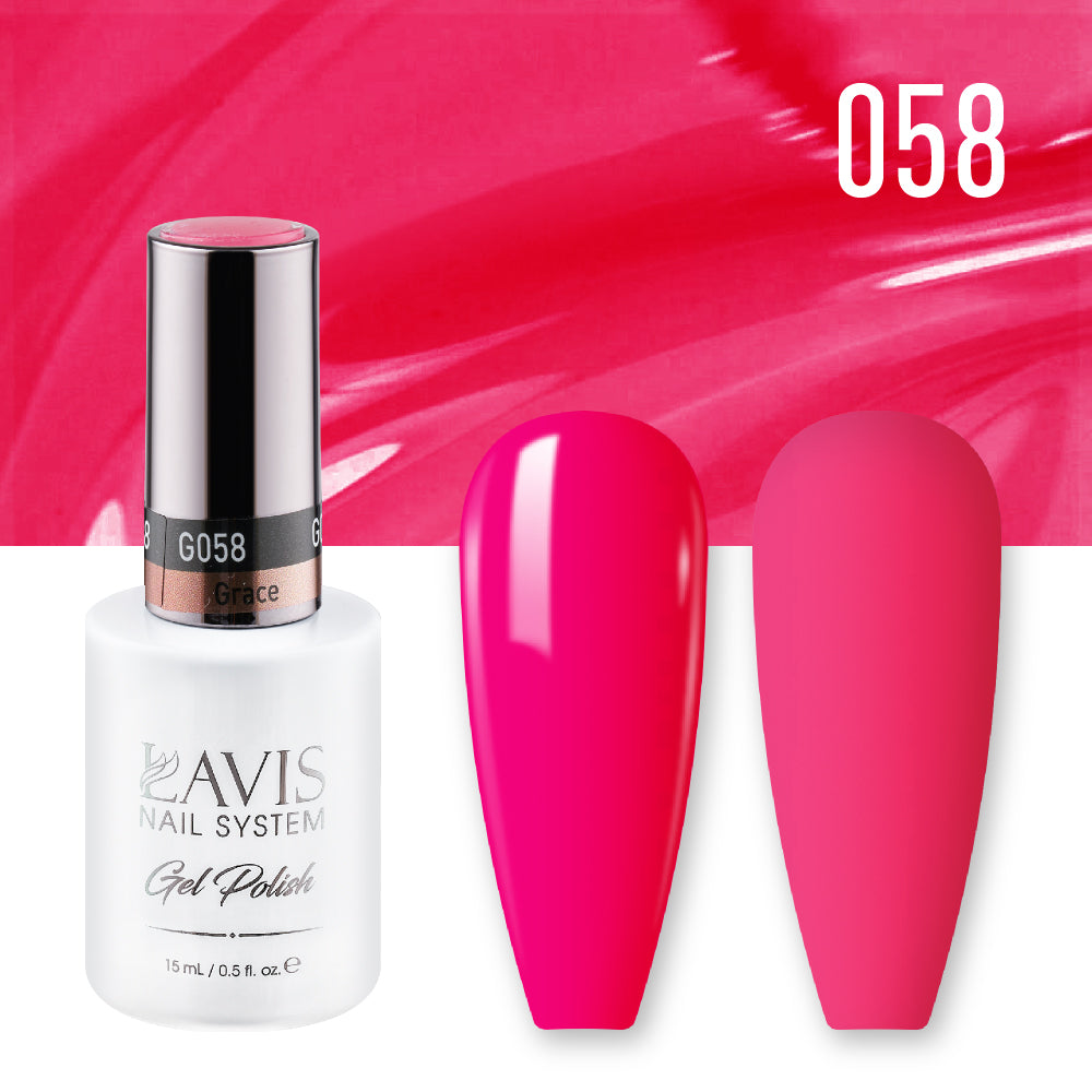 Lavis Gel Nail Polish Duo - 058 Pink Colors - Grace