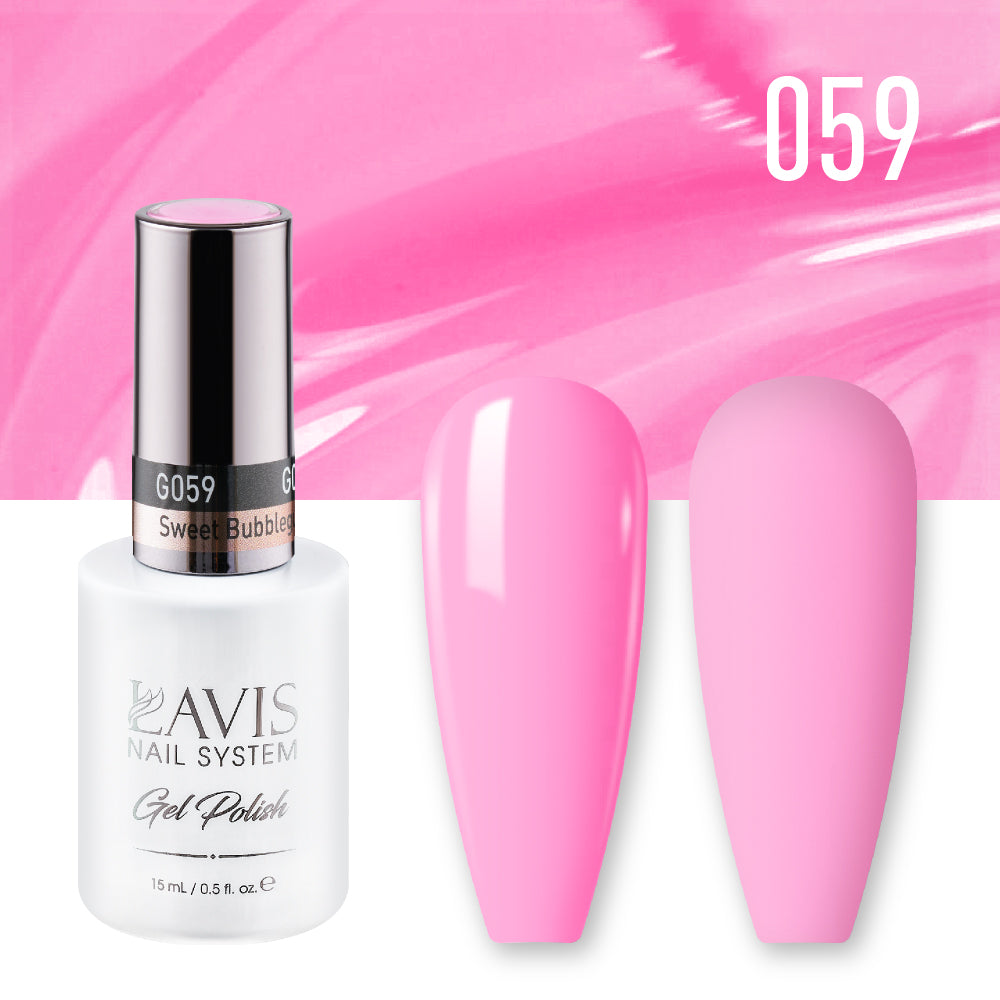 Lavis Gel Nail Polish Duo - 059 Pink Colors - Sweet Bubblegum