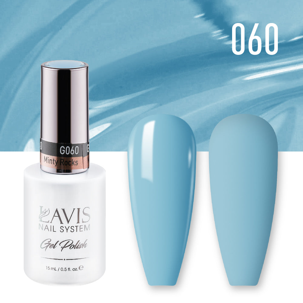 Lavis Gel Nail Polish Duo - 060 Blue Colors - Minty Rocks