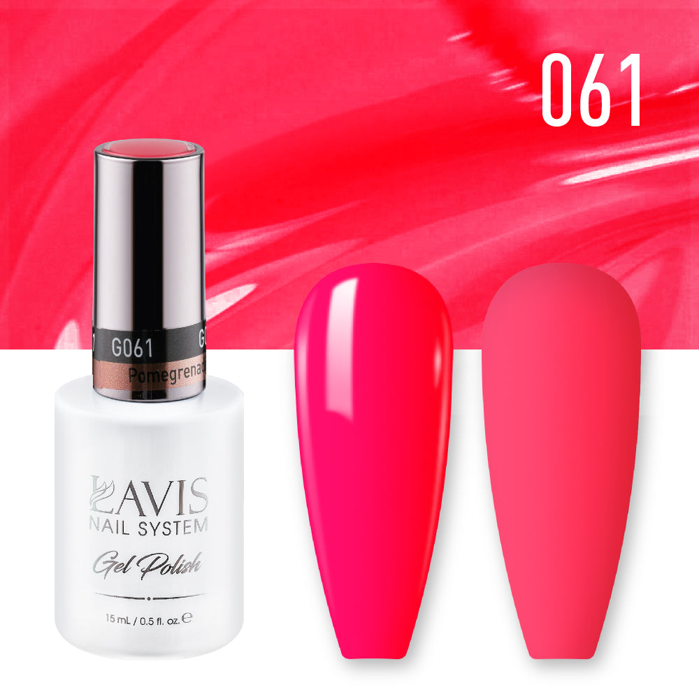 Lavis Gel Nail Polish Duo - 061 Pink Orange Colors - Pomegrenadine