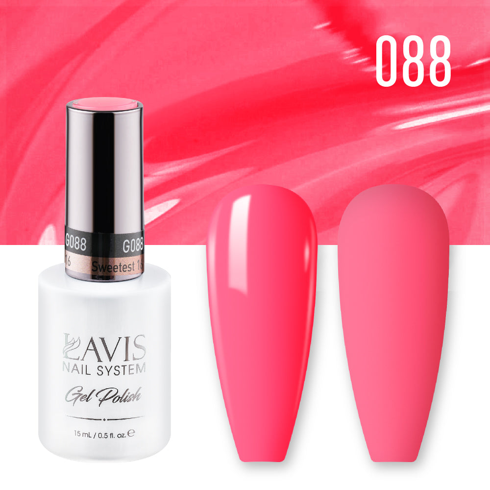 Lavis Gel Nail Polish Duo - 088 Pink Coral Neon Colors - Sweetest 16