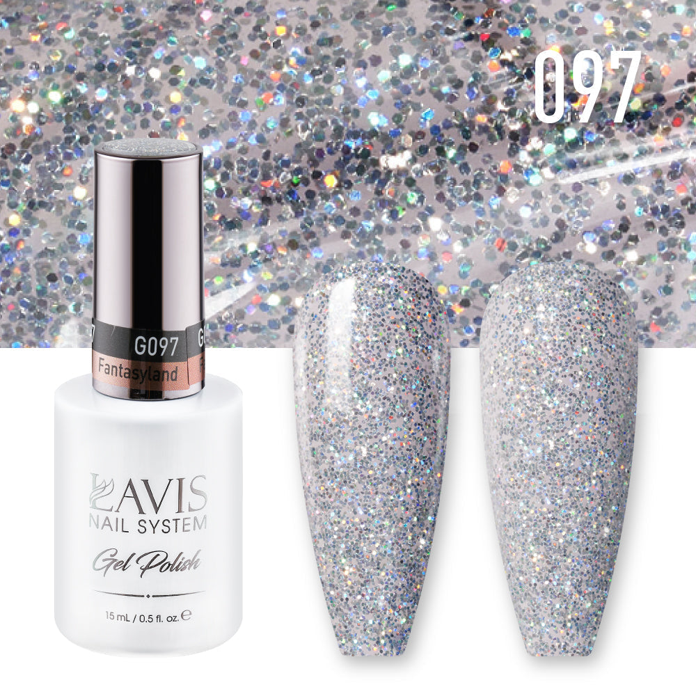 Lavis Gel Polish 097 - Silver Glitter Colors - Fantasyland