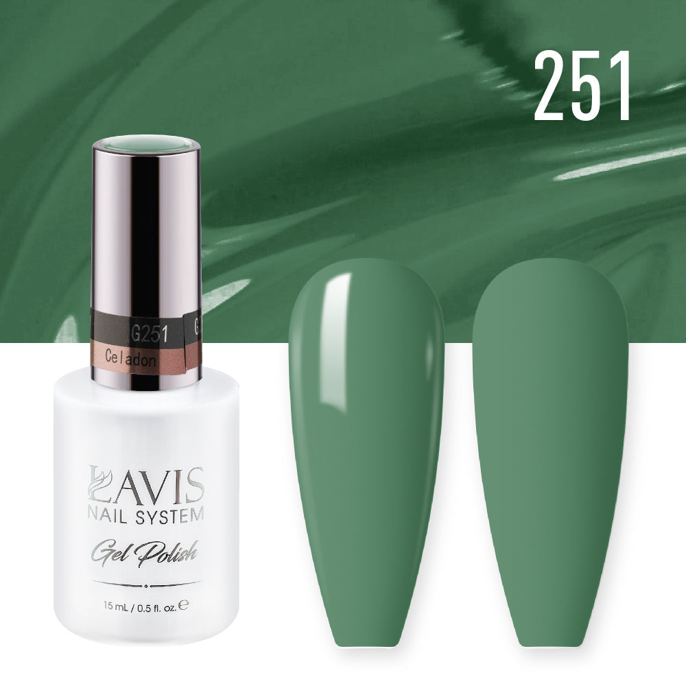Lavis Gel Nail Polish Duo - 251 Green Colors - Celadon