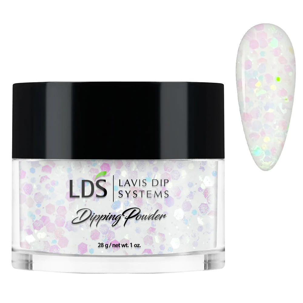 LDS Glitter Dipping Powder Nail Colors - 151 White Ice