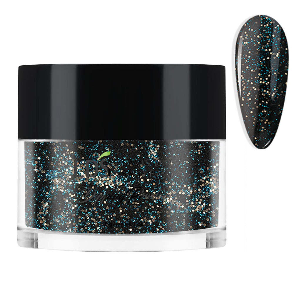 LDS Black, Glitter Dipping Powder Nail Colors - 179 Galaxy