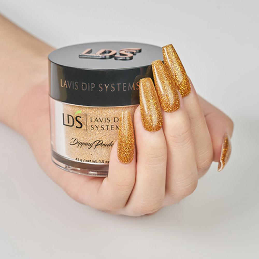 LDS Glitter, Gold Dipping Powder Nail Colors - 176 Autumn Russet
