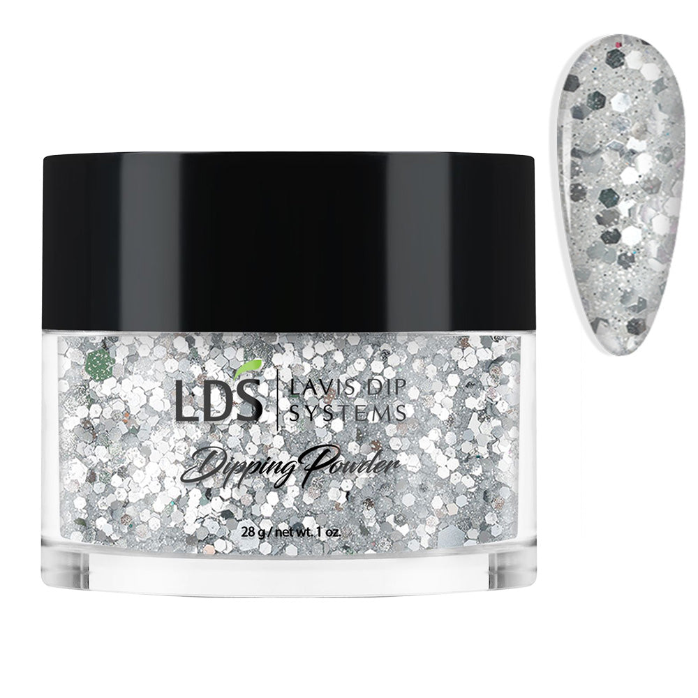 LDS Glitter, Silver Dipping Powder Nail Colors - SC01 Disco Night