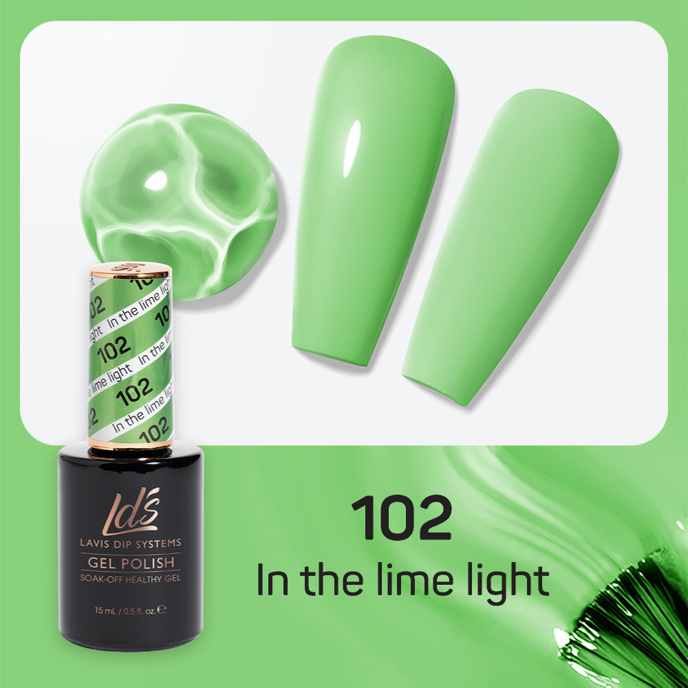 LDS Gel Nail Polish Duo - 102 Green Colors - In The Lime Light