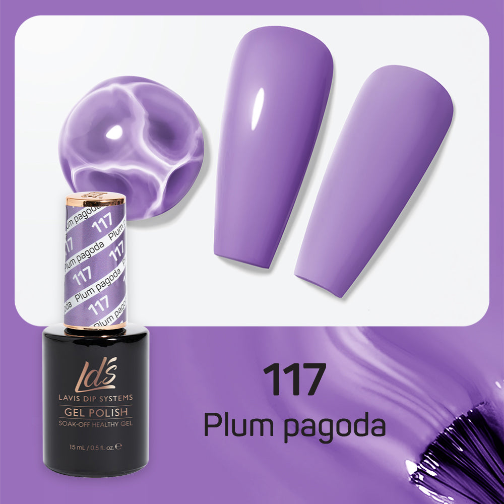 LDS Gel Nail Polish Duo - 117 Purple Colors - Plum Pagoda