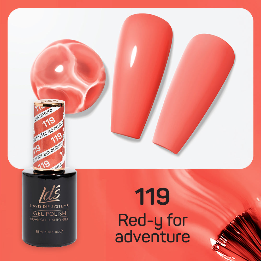 LDS Gel Nail Polish Duo - 119 Orange Colors - Red-Y For Adventure