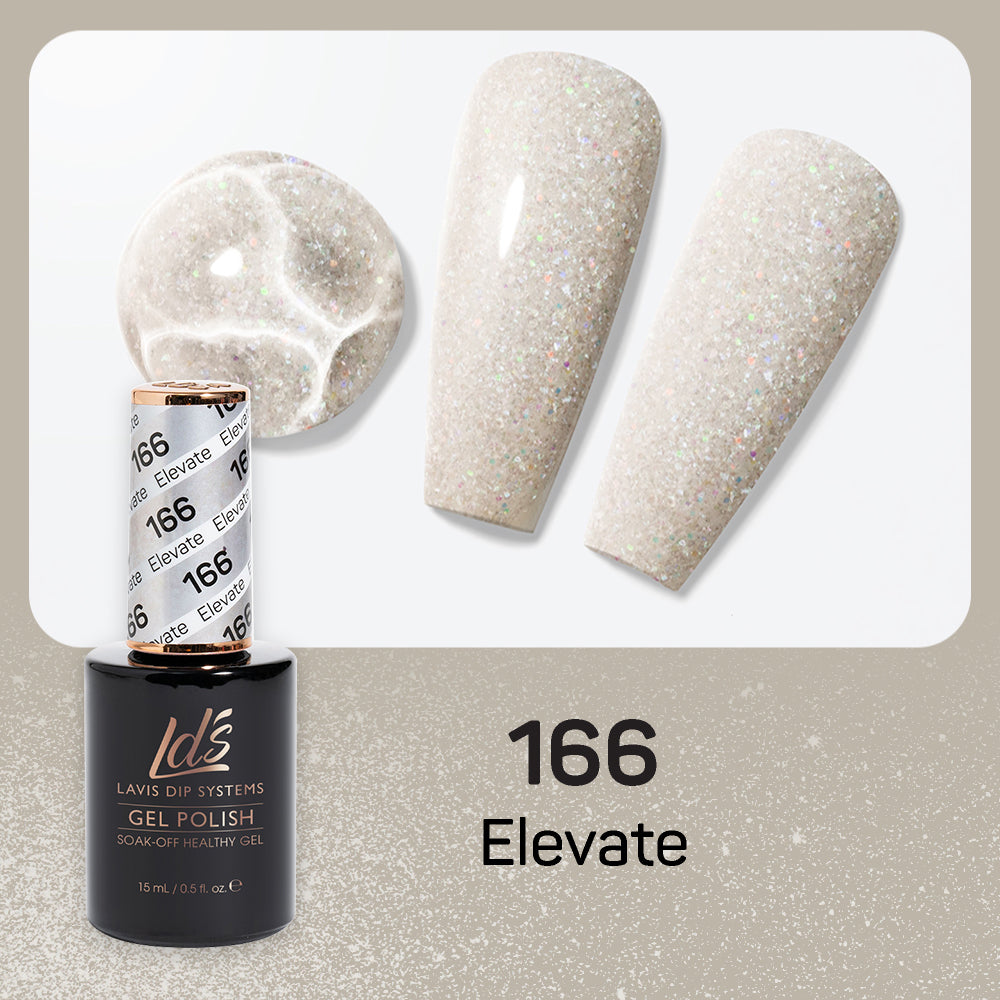 LDS Gel Nail Polish Duo - 166 Glitter Colors - Elevate