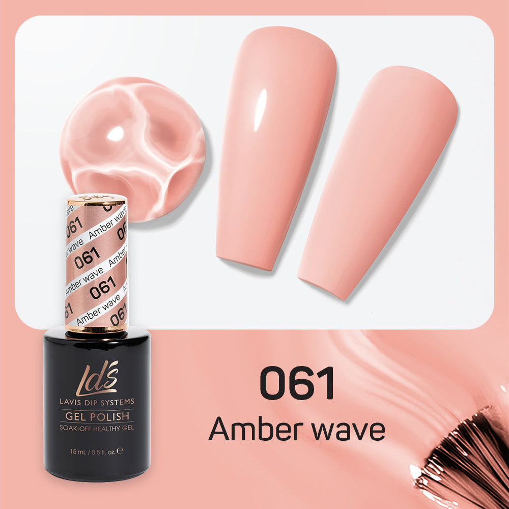 LDS Gel Nail Polish Duo - 061 Coral Colors - Amber Wave