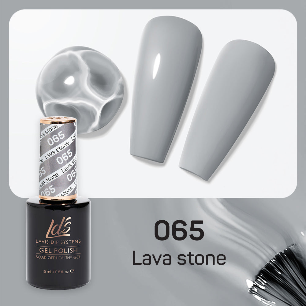 LDS Gel Nail Polish Duo - 065 Gray Colors - Lava Stone
