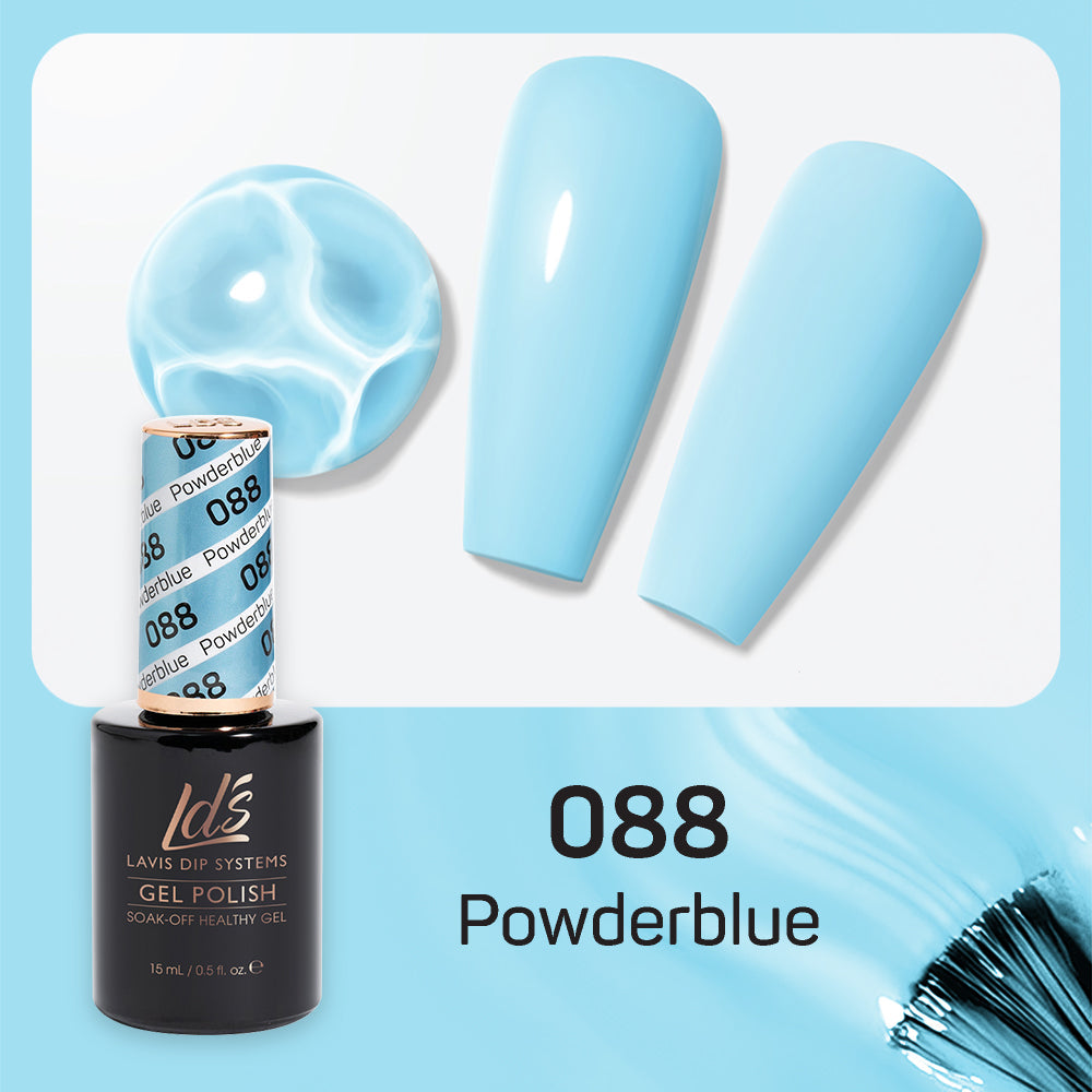 LDS Gel Nail Polish Duo - 088 Blue Colors - Powderblue