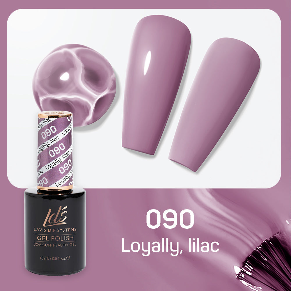 LDS Gel Nail Polish Duo - 090 Purple Colors - Loyally, Lilac