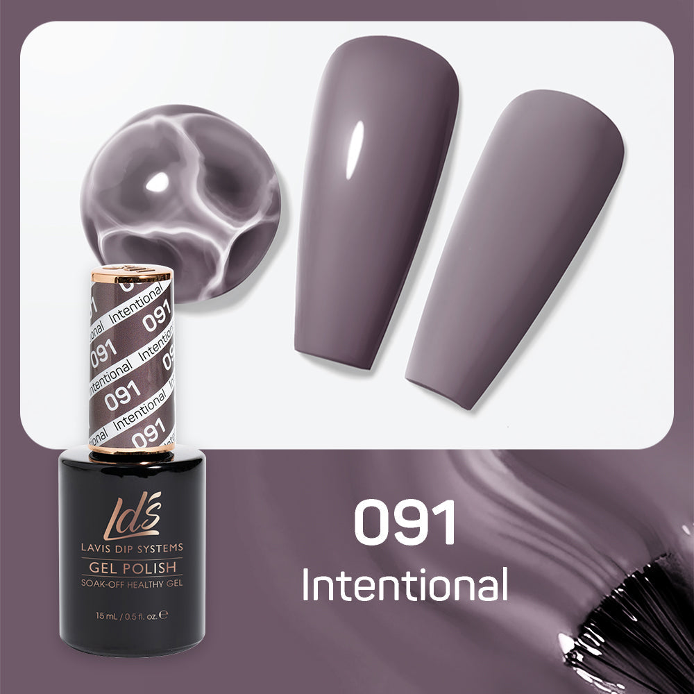 LDS Gel Nail Polish Duo - 091 Brown Colors - Intentional