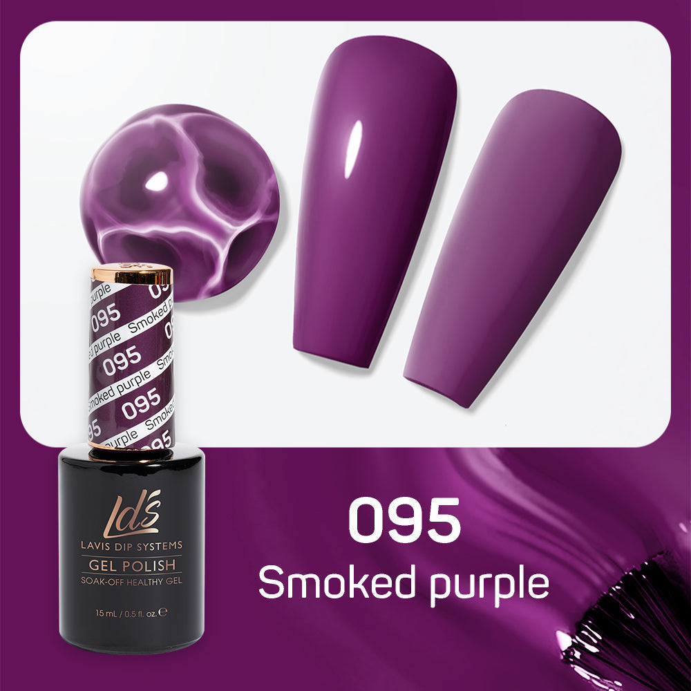 LDS Gel Nail Polish Duo - 095 Purple Colors - Smoked Purple