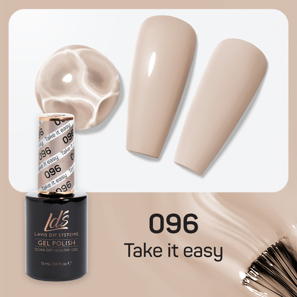 LDS Gel Nail Polish Duo - 096 Beige Colors - Take It Easy