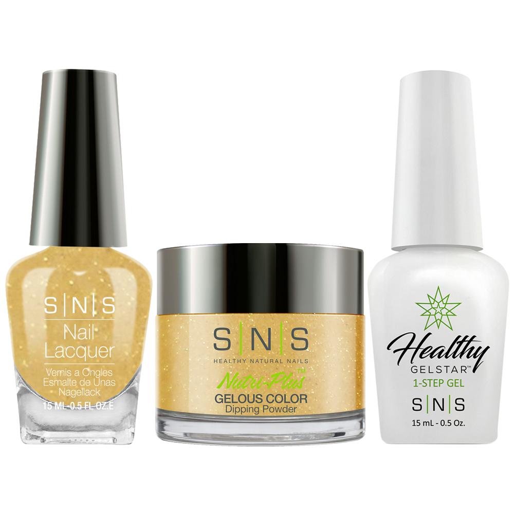 SNS 3 in 1 - NV20 Golden Swaths - Dip, Gel & Lacquer Matching