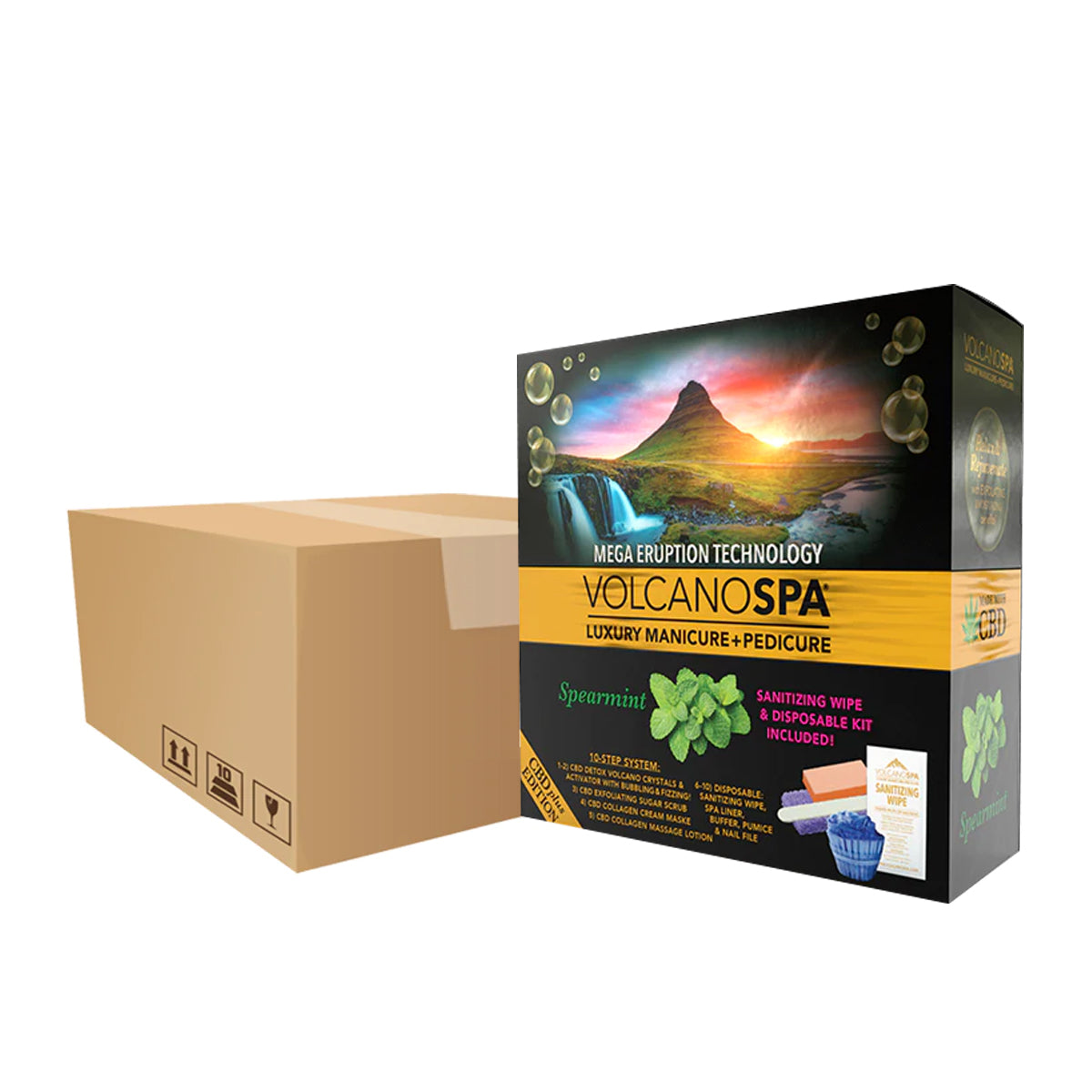 Volcano Spa Case OF 36 A Box Pedicure Spa Kit (10 step) - Spearmint