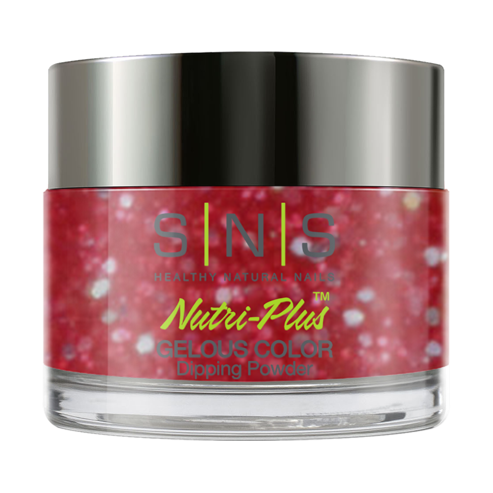 SNS Dipping Powder Nail - WW32 - Icicles - Red, Glitter Colors