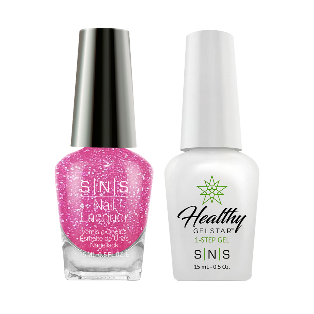 SNS Gel Nail Polish Duo - BP12 Pink, Glitter Colors
