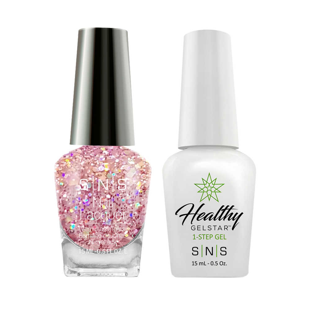 SNS Gel Nail Polish Duo - BP24 Glitter, Pink Colors