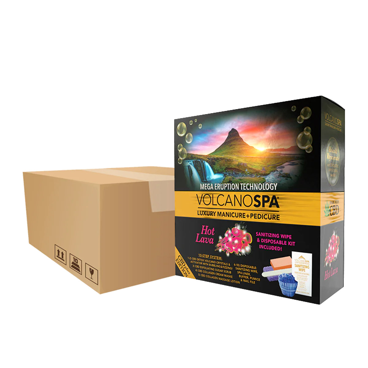 Volcano Spa Case OF 36 A Box Pedicure Spa Kit (10 step) - Hot Lava