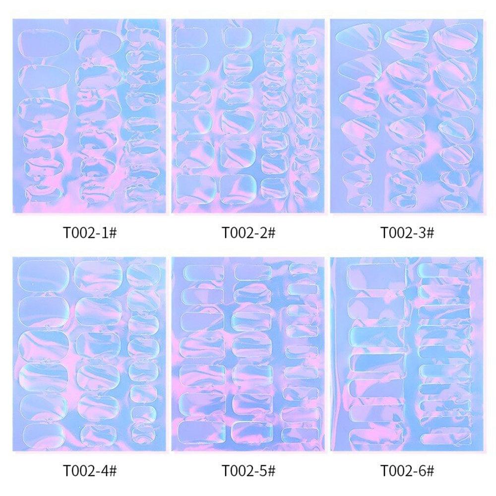 Aurora Ice Cube Cellophane Transfer DIY Nail Art Decoration Sticker (6 Sheets): T002-1# - T002-6#
